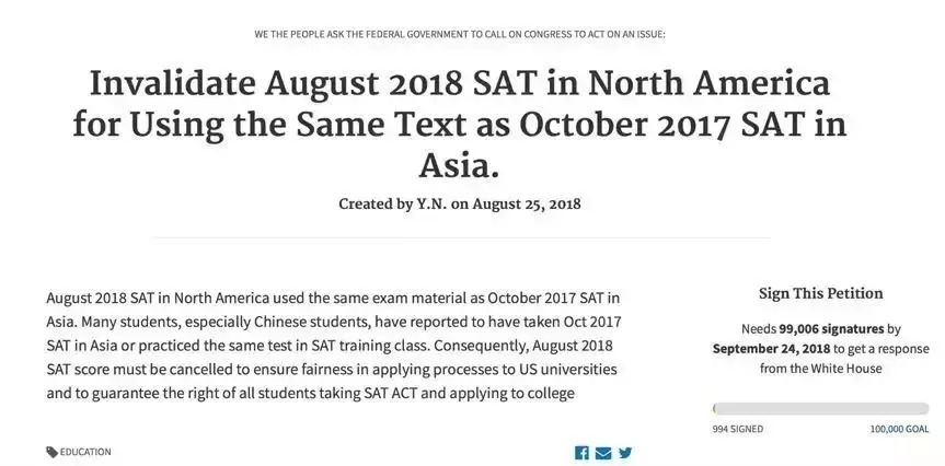 一名英国学生参加了美国的SAT考试，被结果震惊了